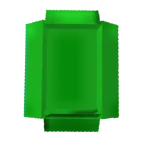 Gem or emerald front view in full screen with transparent background