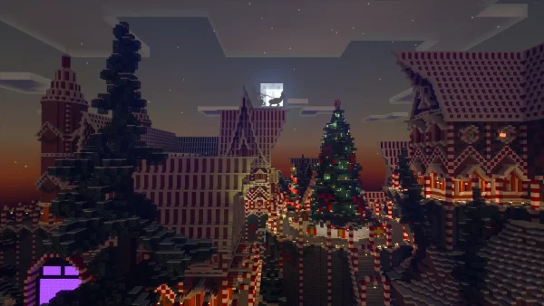 Minecraft world schematic Christmas 2024 raytracing RTX preview shader image screenshot